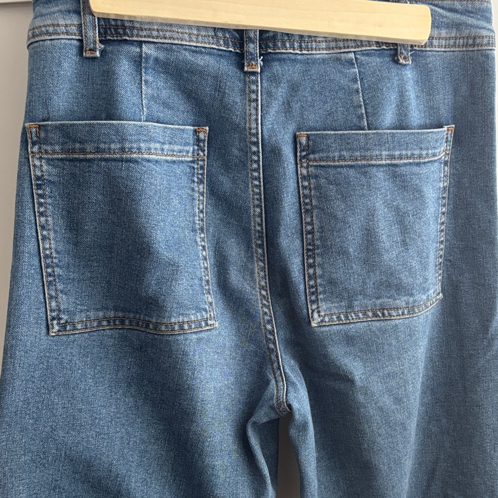 Zara Wide Leg Sailor Marine Jeans 8 - Picture 3 of 4